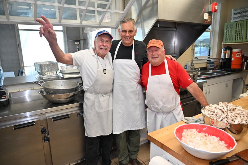 Alain Vincey and crew cooking for FBYC ILCA Masters